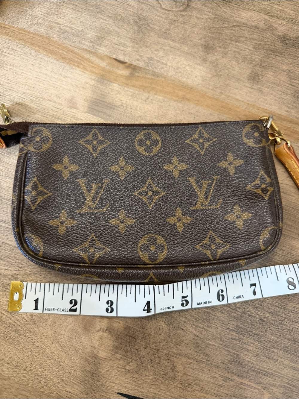 Louis Vuitton Monogram Mini Pochette with Vachetta Strap - Picture 13 of 14